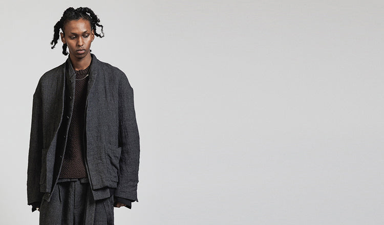 THE VIRIDI-ANNE | LINEN WOOL LAYERED JACKET & DROP CROTCH PANTS