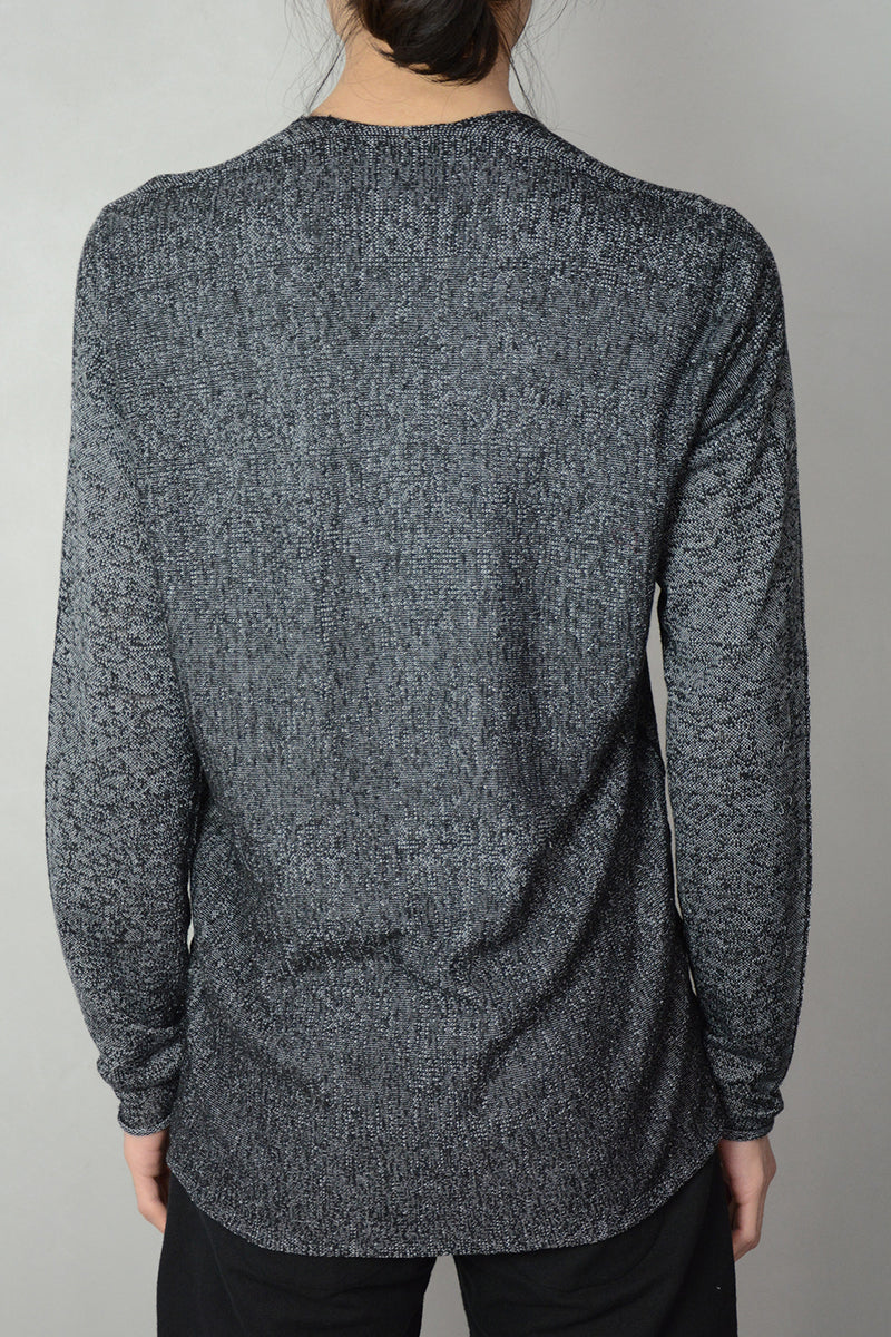 ARCHED PIXEL LINEN SWEATER