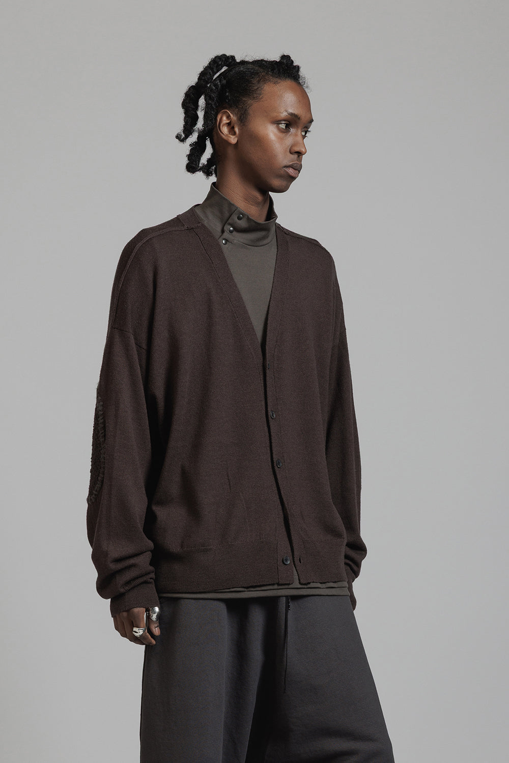 トップス British Made Knit Cardigan Elbow Patch ELBOW PATCH HIGH GAUGE CARDIGAN – Lift Daikanyama