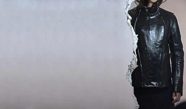 OBJECT DYED LINED PINCH SEAM 2 ZIP FENCING LEATHER JACKET