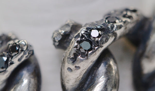 Sterling silver with Black diamond