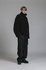 WOOL PILE HIGH-NECK JACKET
