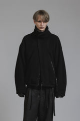 WOOL PILE HIGH-NECK JACKET