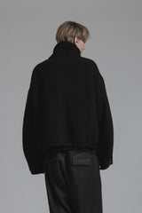 WOOL PILE HIGH-NECK JACKET