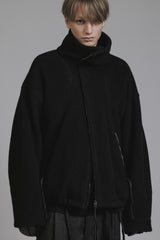 WOOL PILE HIGH-NECK JACKET