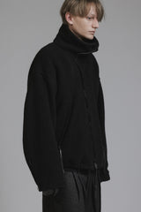 WOOL PILE HIGH-NECK JACKET
