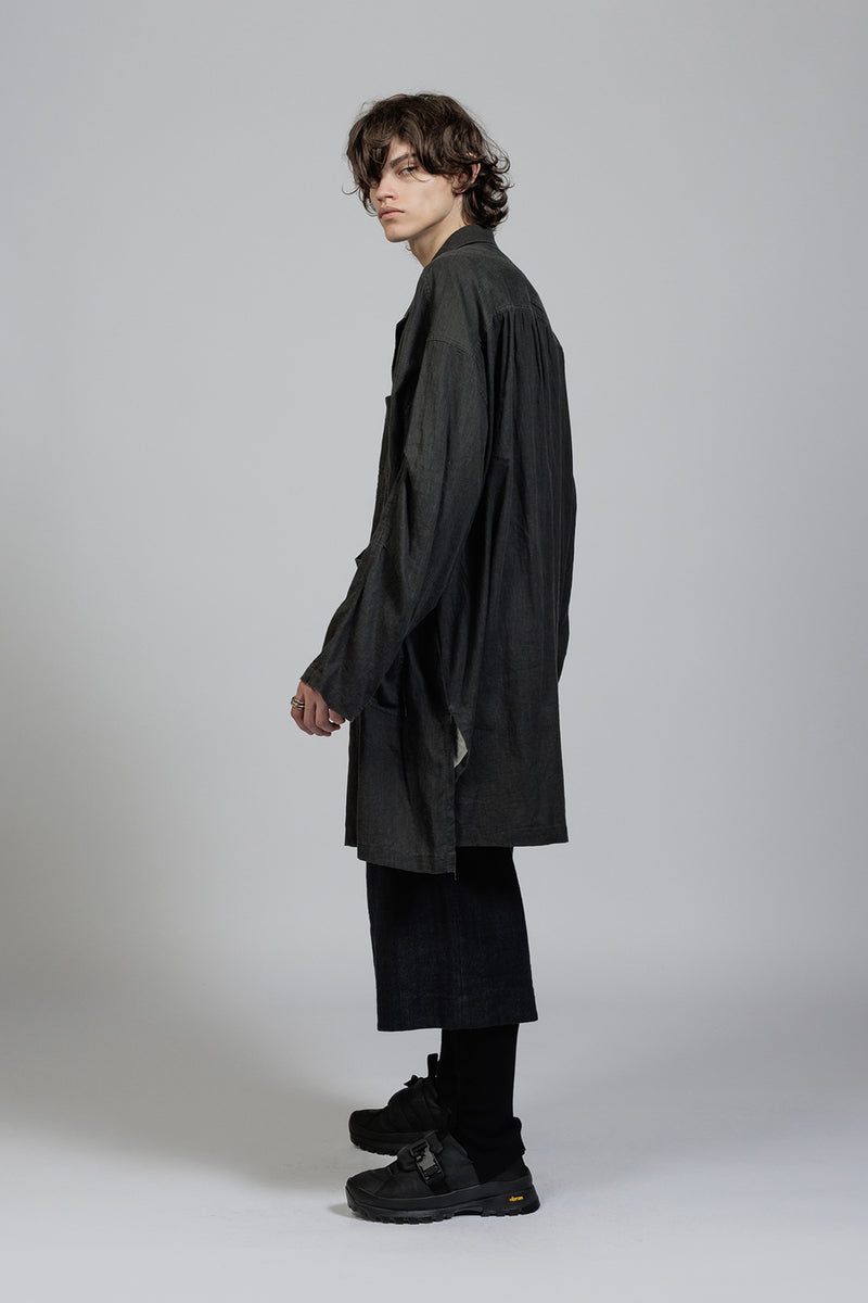 PIGMENT PRINTED VIYELLA HI-NECK COAT