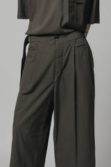 DRY COTTON WIDE CROPPED PANTS