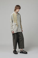DRY COTTON WIDE CROPPED PANTS