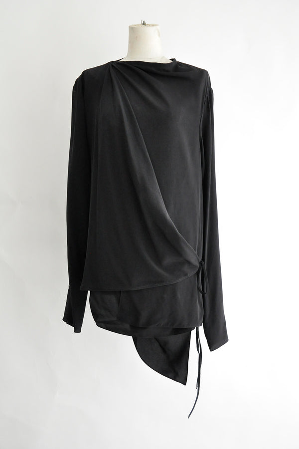 HILDEGONDE DRAPED LONG SLEEVE WRAP