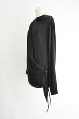 HILDEGONDE DRAPED LONG SLEEVE WRAP