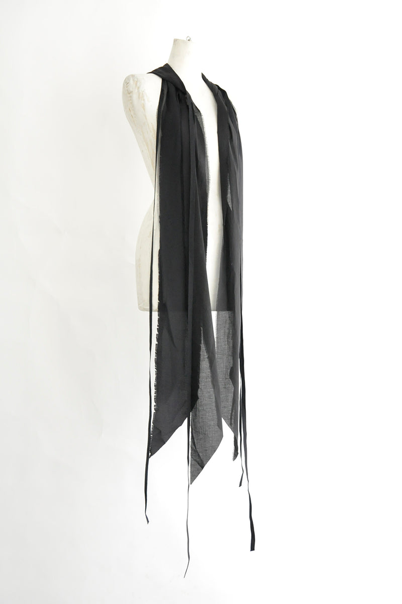 ANDER BANDANA MIX FABRIC WITH LONG RAWEDGE FRINGES