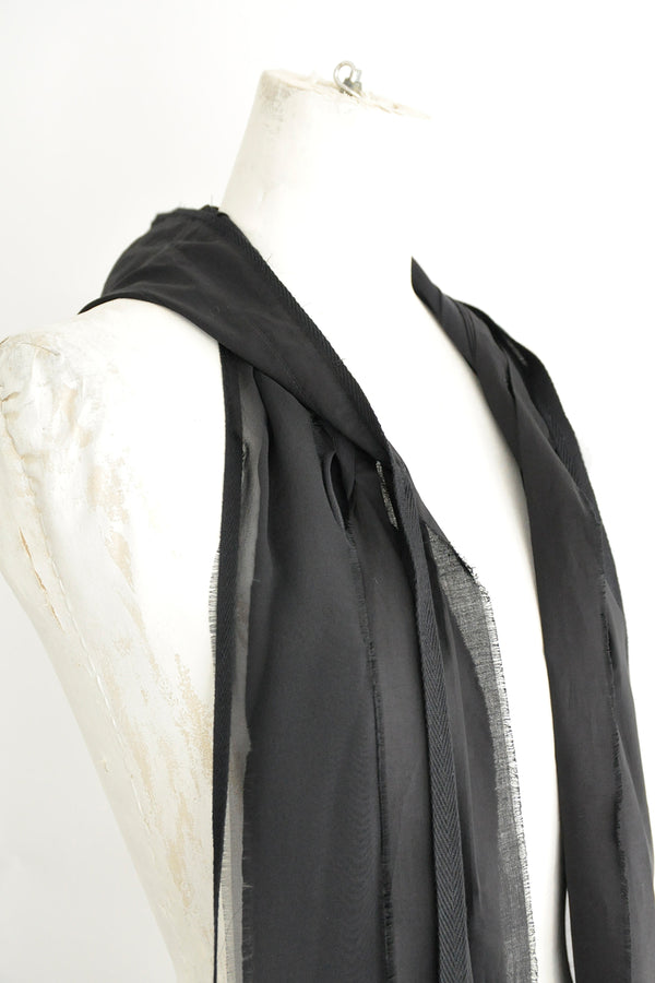 ANDER BANDANA MIX FABRIC WITH LONG RAWEDGE FRINGES