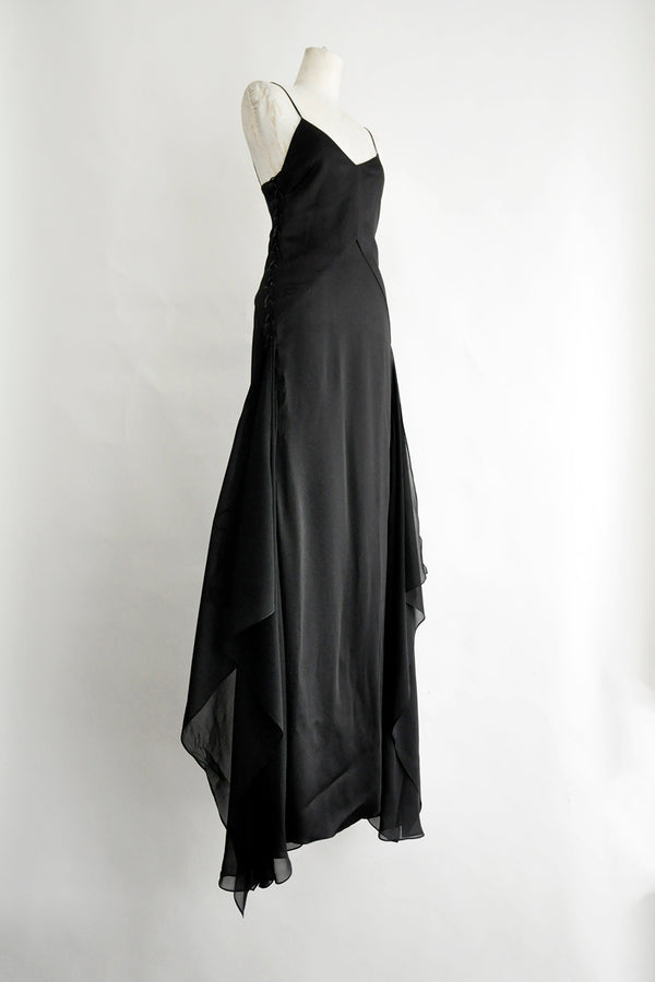 OTTILIE LONG DRESS WITH LACE UP DETAIL
