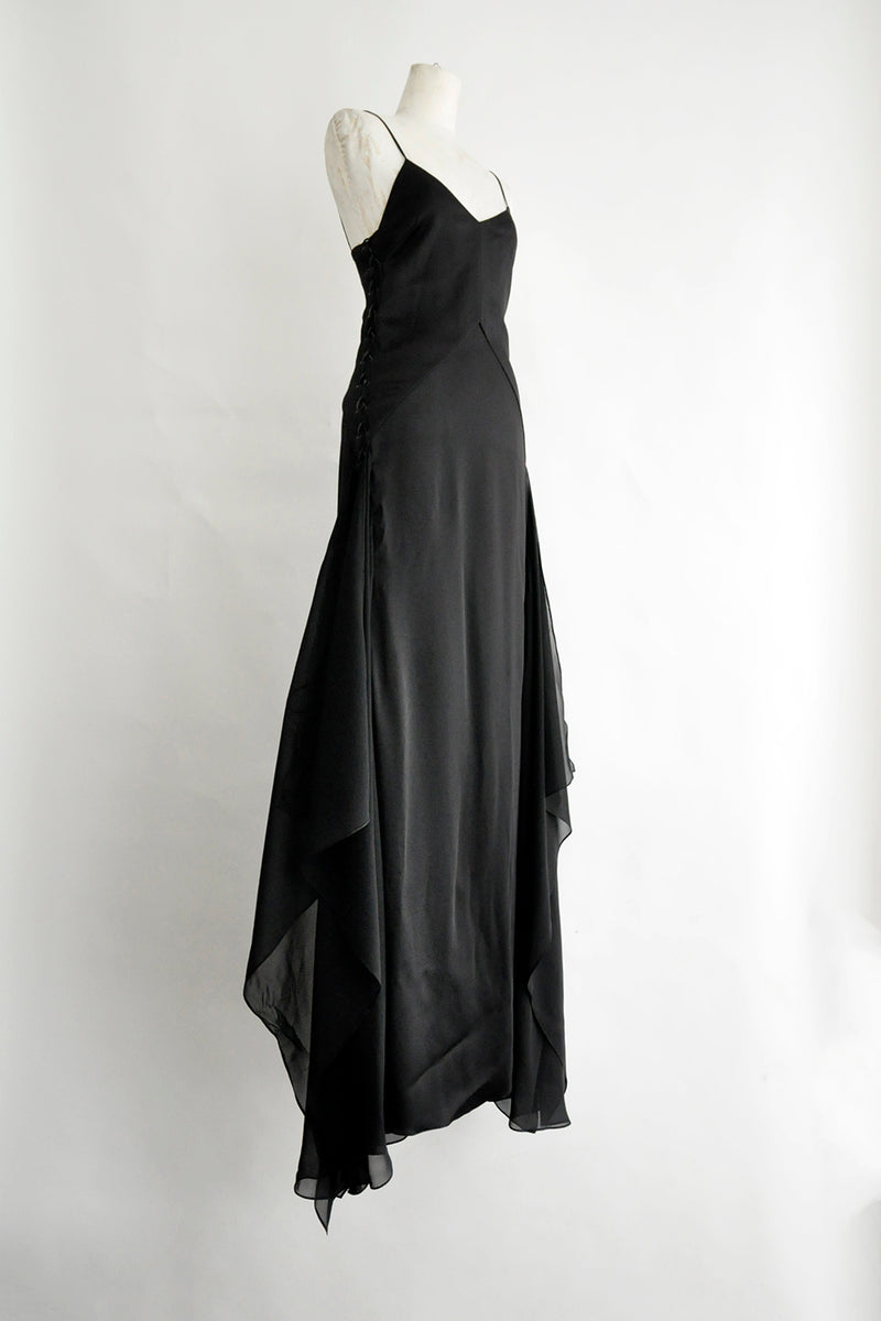 OTTILIE LONG DRESS WITH LACE UP DETAIL