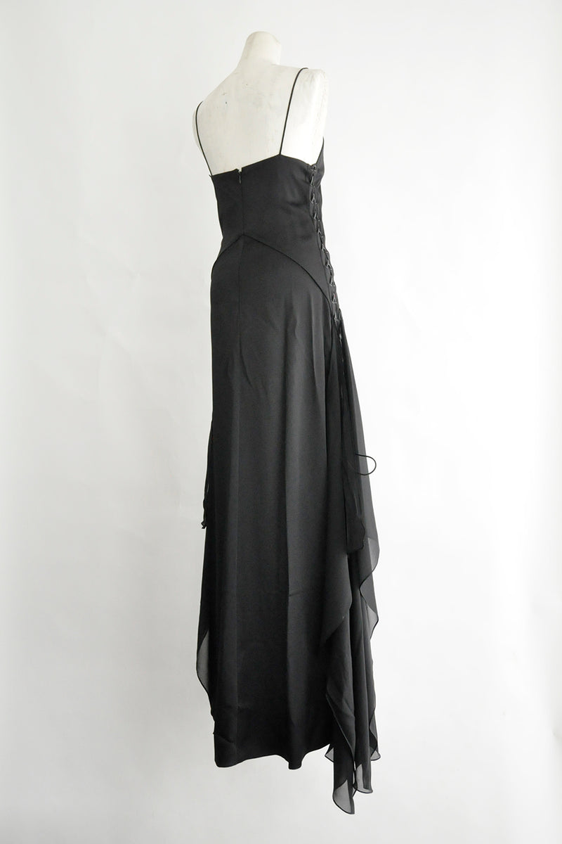 OTTILIE LONG DRESS WITH LACE UP DETAIL