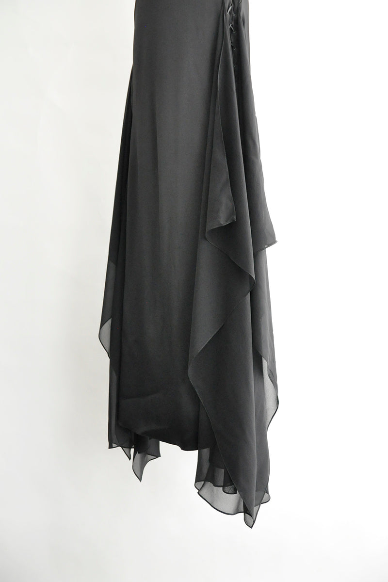 OTTILIE LONG DRESS WITH LACE UP DETAIL