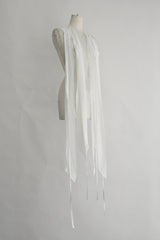 ANDER BANDANA MIX FABRIC WITH LONG RAWEDGE FRINGES