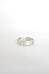 SILVER STITCHED CROSS RING