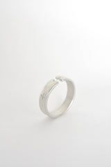 SILVER STITCHED CROSS RING