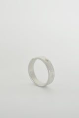 SILVER STITCHED CROSS RING