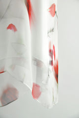 LAYER FLOWER SLIP DRESS-WHITE RED CARNATION