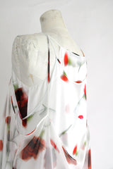 LAYER FLOWER SLIP DRESS-WHITE RED CARNATION