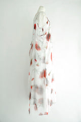 LAYER FLOWER SLIP DRESS-WHITE RED CARNATION