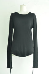 DOT WRINKLED CROPPED LONG SLEEVE TOP