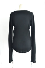 DOT WRINKLED CROPPED LONG SLEEVE TOP