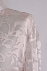 DIEN STAND COLLAR LONG SHIRT WITH DETACHABLE FOULARD