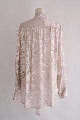 DIEN STAND COLLAR LONG SHIRT WITH DETACHABLE FOULARD