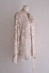 DIEN STAND COLLAR LONG SHIRT WITH DETACHABLE FOULARD