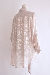 DIEN STAND COLLAR LONG SHIRT WITH DETACHABLE FOULARD