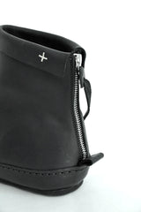 BAREFOOT BACK ZIPPER SHORT BOOT- BLACK