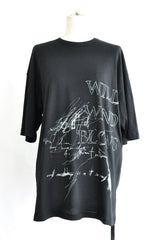 DIETER  HIGH COMFORT T-SHIRTS WITH "WILD WIND BLOWS" PRINT - BLACK