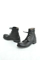 SHORT COMBAT BOOTS WITH SILVER HOOKS