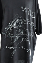 DIETER  HIGH COMFORT T-SHIRTS WITH "WILD WIND BLOWS" PRINT - BLACK