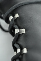 SHORT COMBAT BOOTS WITH SILVER HOOKS