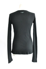 FIENE SLIM FIT LONG SLEEVE T-SHIRT WITH "DREAMS" PRINT-BLACK