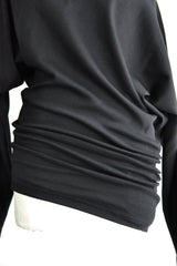 ROOS BIAS CUT DROP SHOULDER TOP - BLACK