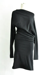 BILA LONG BIAS CUT DROPPED SHOULDER DRESS