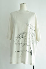 DIETER  HIGH COMFORT T-SHIRTS WITH "WILD WIND BLOWS" PRINT - IVORY