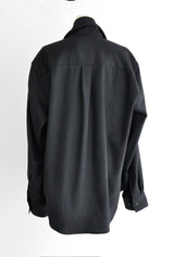 SCARF LAVALIERE COLLAR SHIRTS - BLACK
