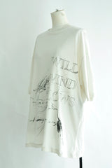 DIETER  HIGH COMFORT T-SHIRTS WITH "WILD WIND BLOWS" PRINT - IVORY