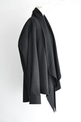 SCARF LAVALIERE COLLAR SHIRTS - BLACK
