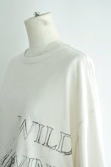 DIETER  HIGH COMFORT T-SHIRTS WITH "WILD WIND BLOWS" PRINT - IVORY