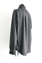 SCARF LAVALIERE COLLAR SHIRTS - GREY