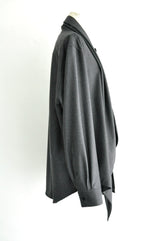 SCARF LAVALIERE COLLAR SHIRTS - GREY