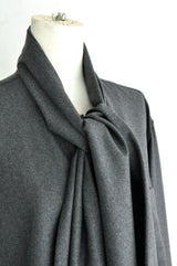 SCARF LAVALIERE COLLAR SHIRTS - GREY